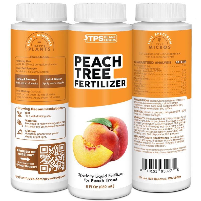 TPS NUTRIENTS سماد شجرة الخوخ لجميع أشجار الخوخ والنكتارين والفاكهة الحجرية، أغذية نباتية سائلة 8 أونصة (250 مل) - Image 2